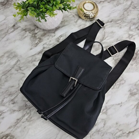 COACH black nylon/leather backpack. - Picture 1 of 14